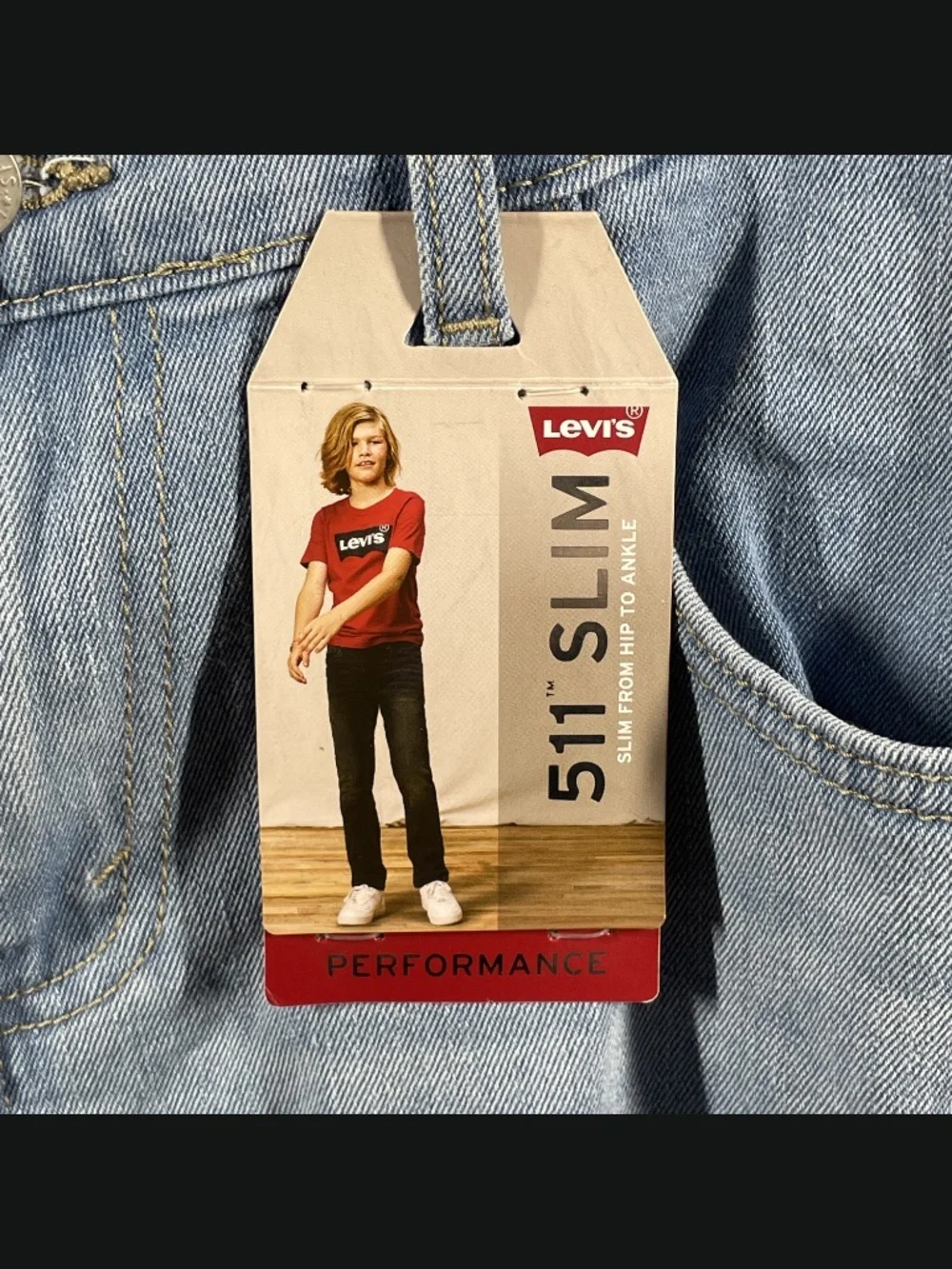 NEW Levis Jeans Boys 18 29 blue denim straight leg slim kids casual classic